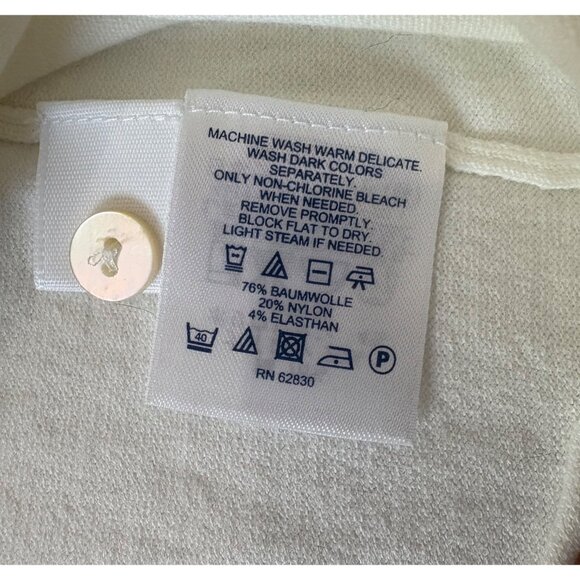 Lands End Womens Ivory Button-Down White Cardigan Sweater Size Large (14-16 ) - Picture 6 of 12